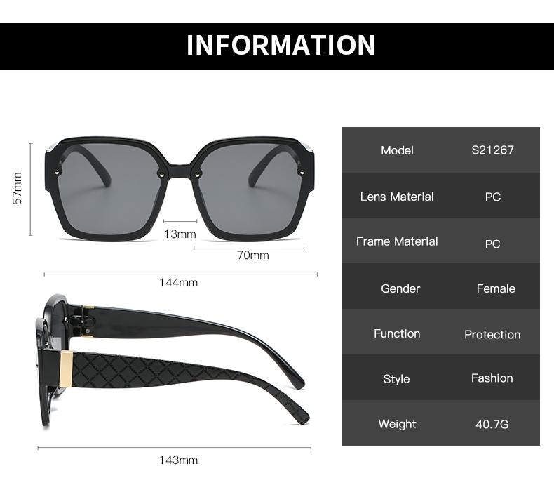 4pcs Sets New Style Square Personalized Sun Glasses Women Outdoor Fashion Sunglasses Retro Mesh Leg Gradient Glasses UV400