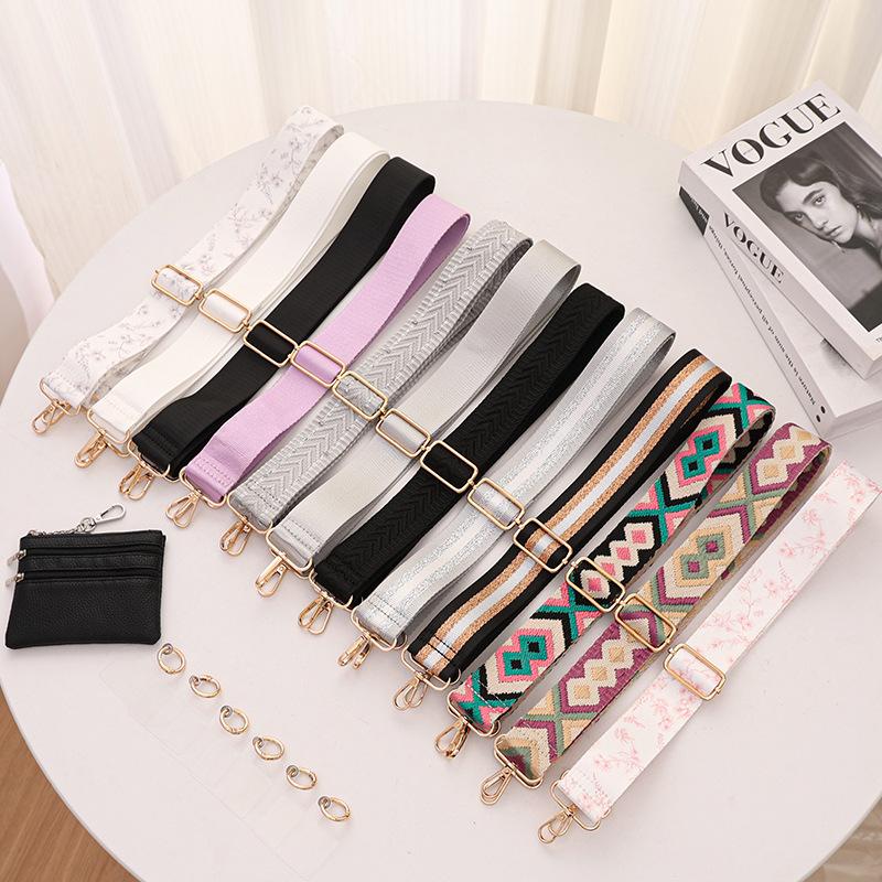 Hot-selling 3.8CM Solid Color Bag Strap Shoulder Strap Messenger Women's Bag Fashion Printed Wide Strap Bag Parts Accessories