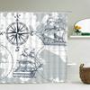 Sailboat Waterproof Bathroom Shower Curtains Sea Navigation Bath Curtains 3d Printing With Hooks 180*180cm Washable Cloth