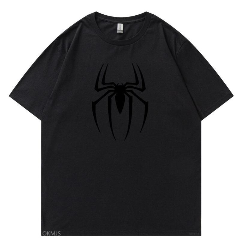 Loose And Comfortable Short Sleeves Unisex Unisex Oversized Clothes Summer New Cotton Unisexs Tshirts Spider Pattern Printed Tees