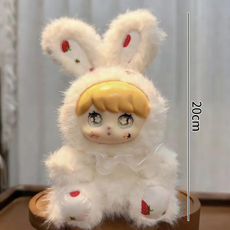 Cartoon Fur Rabbit Doll Figure Keychain Plush Cute Vinyl Doll Figurine Trendy Blind Box Toy Schoolbag Hanger Pendant Decoration
