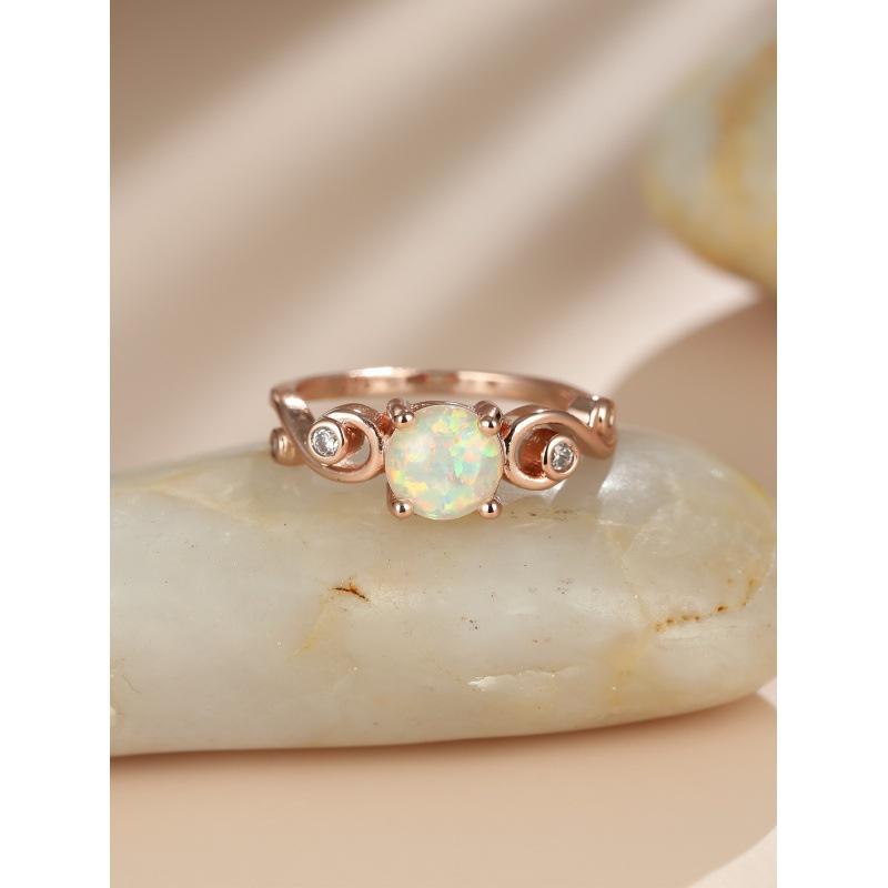 Wish Vine Edge Small Fresh Opal Popular Zircon Ring no. 6