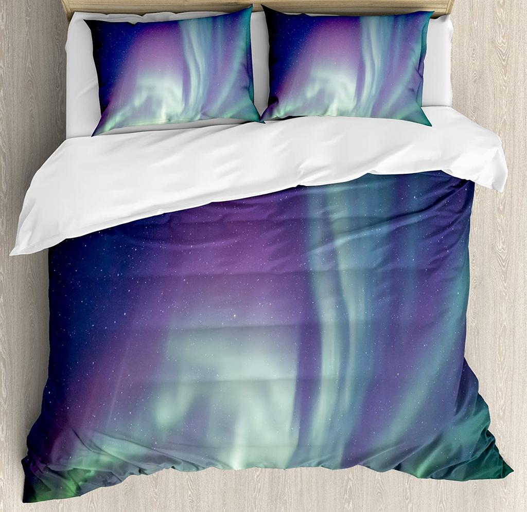 3pcs Bedding Set Aurora Borealis Home Textile Duvet Cover Pillow Case Boy Kid Teen Girl Bedding Covers Set