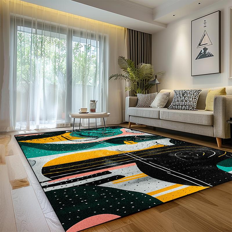 Moderner Luxusteppich Wohnzimmer Geometrische Dekoration Zuhause Weich Waschbar Großer Bereichsteppich Schlafzimmer Badezimmer Rutschfeste Plüsch-Fußmatte