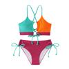 Neuer Bikini Patchwork Sexy Kreuzgurt Bikini Zweiteiliger Badeanzug Mit Trägern Push-Up Bikini Hohe Taille Damen Strand-Badeanzug