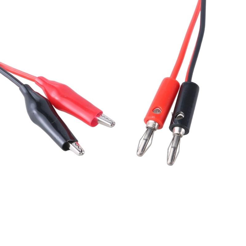 Power Plug to Alligators Clip Cable Double Alligators Clips Power Test Cable 2 Plugs to 2 Clips Cable Length 1M