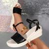 Roman Sandals Clear Heels Black Shoes for Women Wedge Espadrilles Platform 2024 Gladiator Beige Heeled Sandals Slides Women