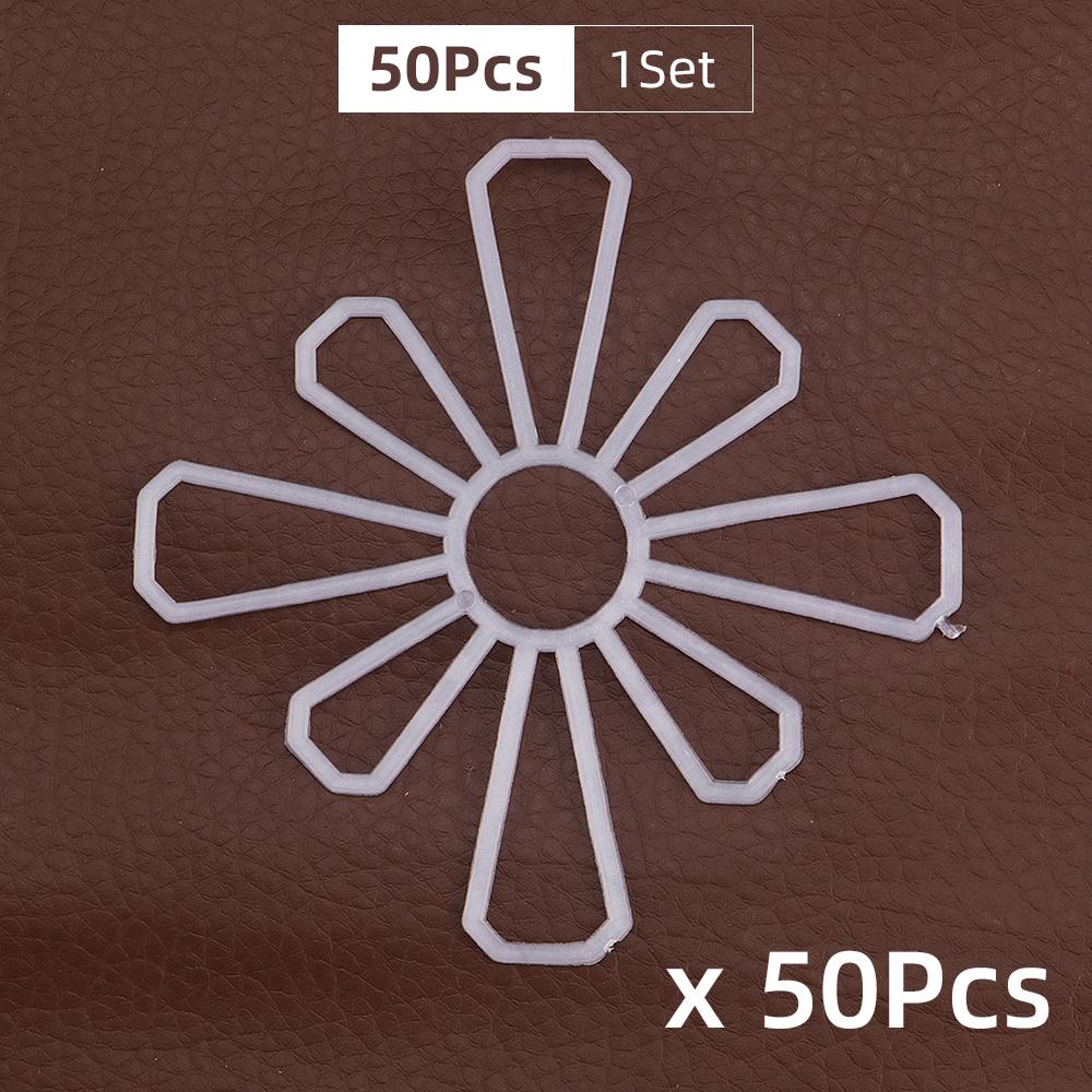 

50pc DIY White Plastic Flower Lining Mesh Sheet- Eight-Petal Pattern Crocheted Design Mold, Ideal for Knitting Weave Yarn Bags белый