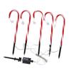Xmas Candy Cane Lights 1 for 5 IP65 Water Resistant 8 Modes 500mAh Battery Candy Cane Pathway