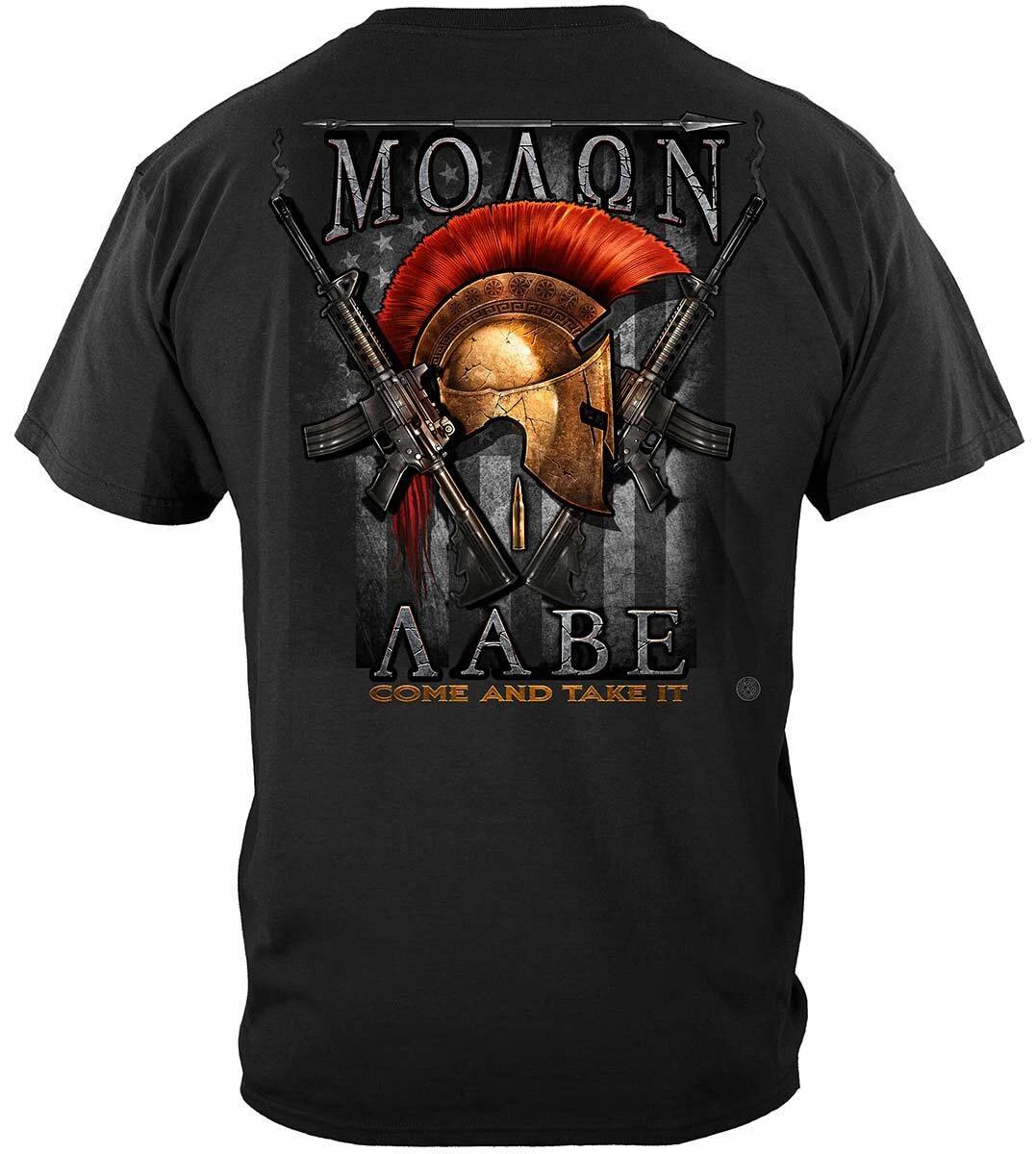 2nd Amendment Molon Labe 2nd Amendment 100% Cotton Black T-Shirt 4XL