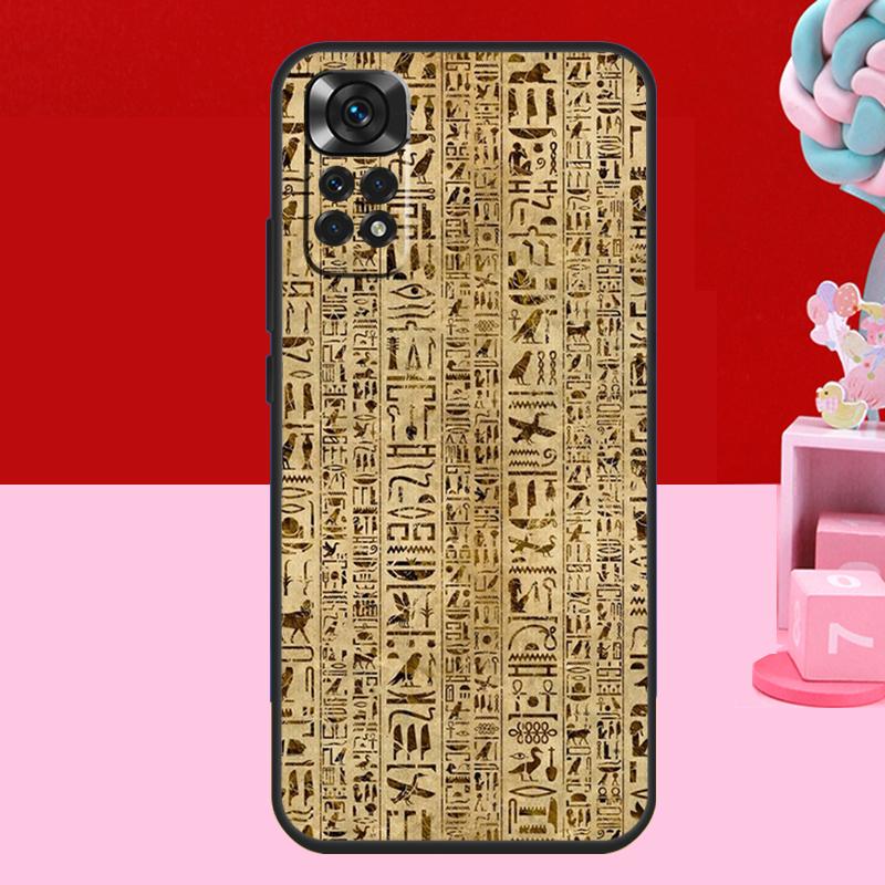 

Древнеегипетский иероглифический чехол для Xiaomi Redmi Note 14 13 12 11 10 15 Pro Plus Redmi 15 C 13C 10C 12C 14C Мягкая крышка Redmi Note 12 Pro 5G