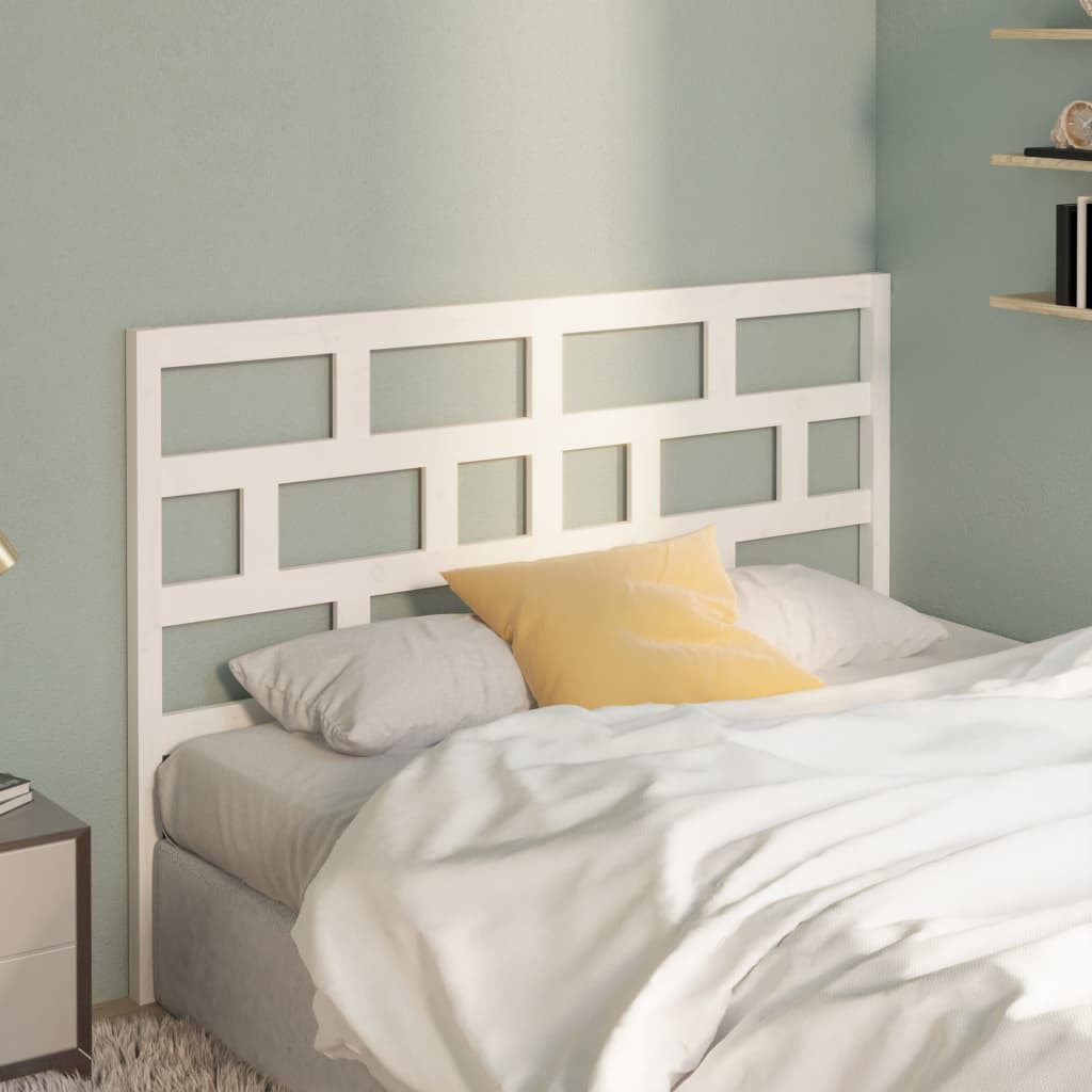 Vidaxl Bed Headboard, White, 126X4X100 Cm, Solid Pine Wood