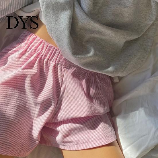 Lady Loose Shorts Women Summer Striped Print High Elastic Waist Retro Above Knee Length Casual Sport Homewear Short Pants High-Waisted