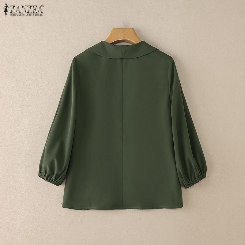 ZANZEA Womens Summer Casual 3/4 Sleeve Loose Cardigan Blouse