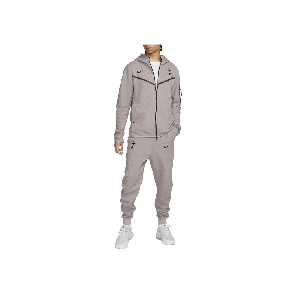 Nike Logo Embroidered Lace-Up Casual Cuffed Knit Joggers Men Joggers Gray Brown FQ8023-272