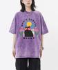 Don't Stress Meowt Cartoon Printing Retro Tee Shirt Female Trendy  Cotton T-Shirts Unisex Washed Short Sleeve Summer Hip Hop Top