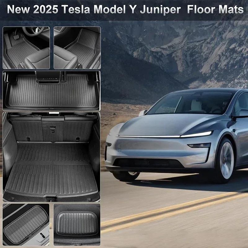 For Tesla Model Y Highland Juniper 2026 all-in-one TPE Trunk mat Luggage mat Four Seasons Waterproof Non-slip Design Floor Mats