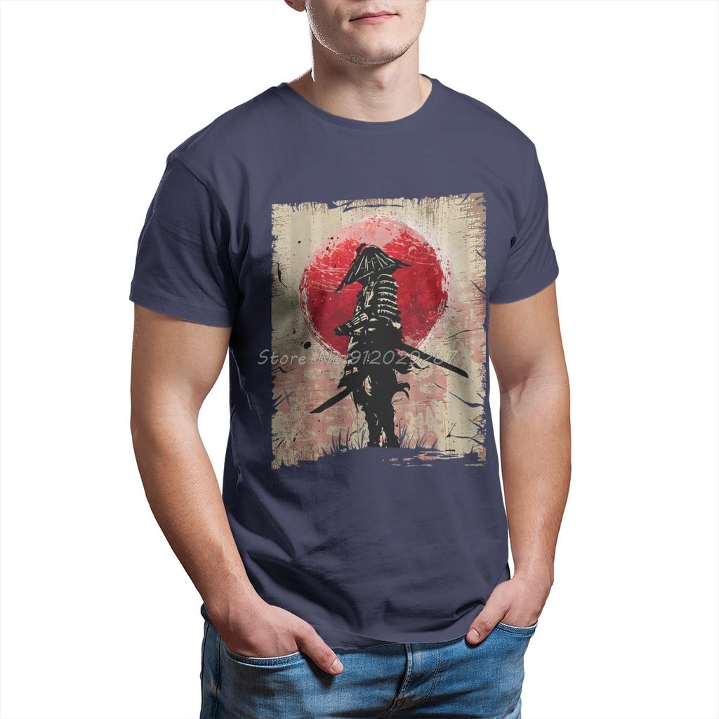 Japanese Art Samurai Vintage Fighter Retro Design T Shirt Men T Shirt Summer anime Cotton T-shirt Tees Streetwear Harajuku