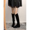 Sheepskin Version~ Thick Heel Pointed Boots Women's Summer Thin New Models But Knee Suede Retro Stacked Knight Boots