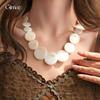European and American Exaggerated Round Shell Necklace Trendy Holiday Style Collarbone Chain Simple Necklace Women