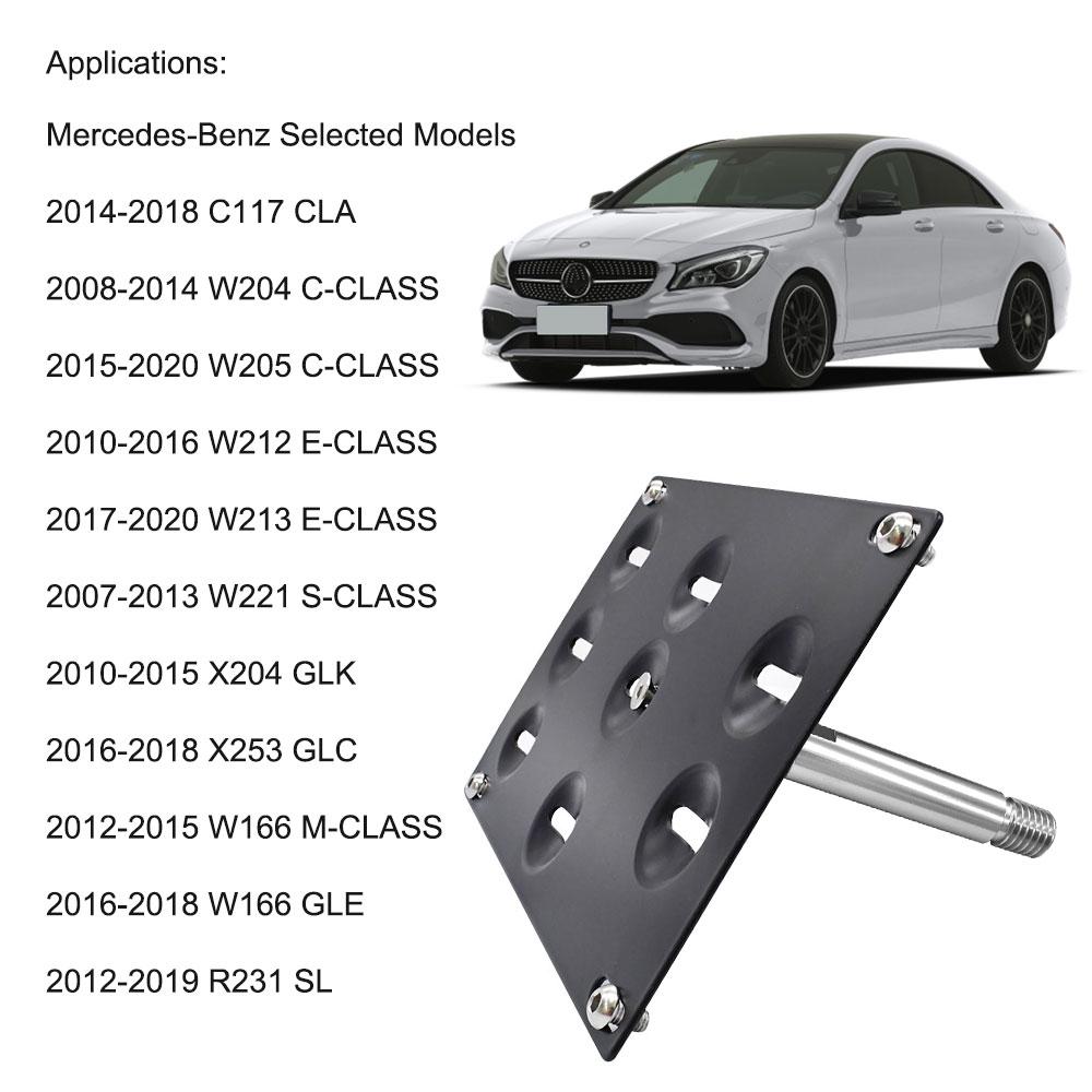 for Mercedes Benz W204 W205 W212 W213 W221 X204 X253 W166 R231 SL Car Front Bumper Tow Hook License Plate Mount Bracket No Drill