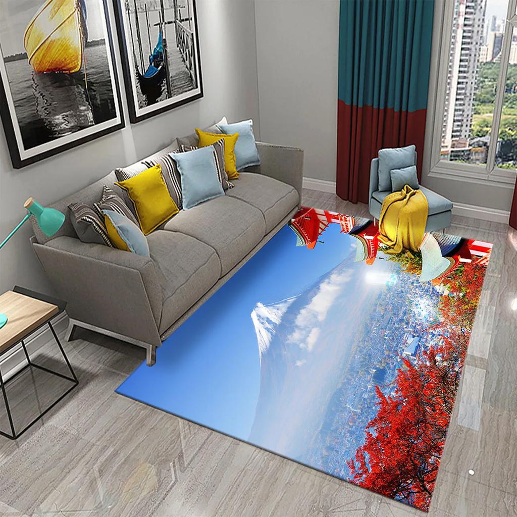 Japan Mount Fuji Carpet for Kitchen Living Room Bathroom Bedroom  Doormat Entrance Non-slip Mat Rug Corridor Home Decor Carpet