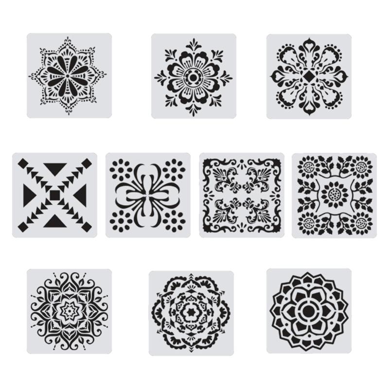 Многофункциональный набор шаблонов для рисования мандал для взрослых и детей, безопасный ПЭТ-пластик, различные узоры