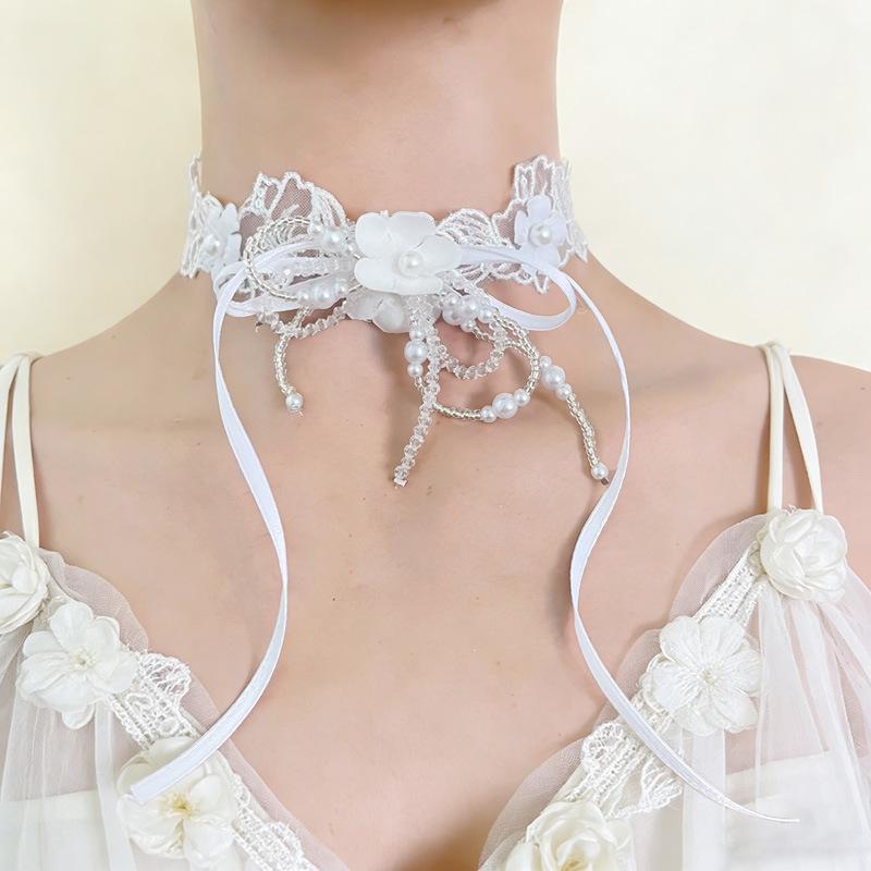 Bow feather ear cuff necklace - ethereal & elegant vacation jewelry