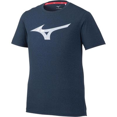 Mizuno Training Wear Graphic with Big Deep Navy Size Small Size T-Shirt Logo, 32MA0514, Heather, (Japan Small)