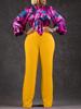 Women's Fashionable Autumn 2025 Two-Piece Set: Stylish Lapel Top & Straight Leg Pants
