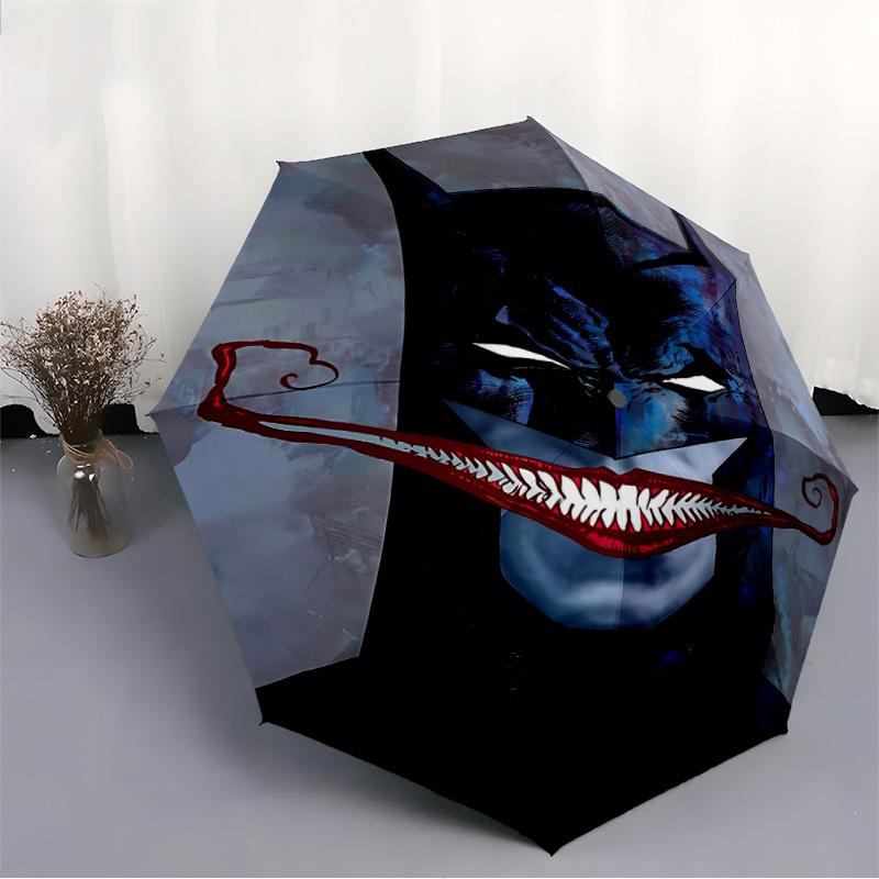 1pc Batman Joker Automatic Folding Umbrella - Compact 8-Rib Design, Durable Plastic & Iron,  F104036