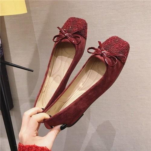 

Fashion Flat Shoes for Women Spring Autumn New Korean Version Square Toe Flat Heels Black Comfortable Soft Sole Large Size 44 45 46 46 красный