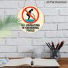 2D Flat 1pc, 8x8 In, No Urinating In The Pool Sign Aluminum Metal Decorative Signs & Plaques, Unique, Durable, Easy To Hang Metal Decoration