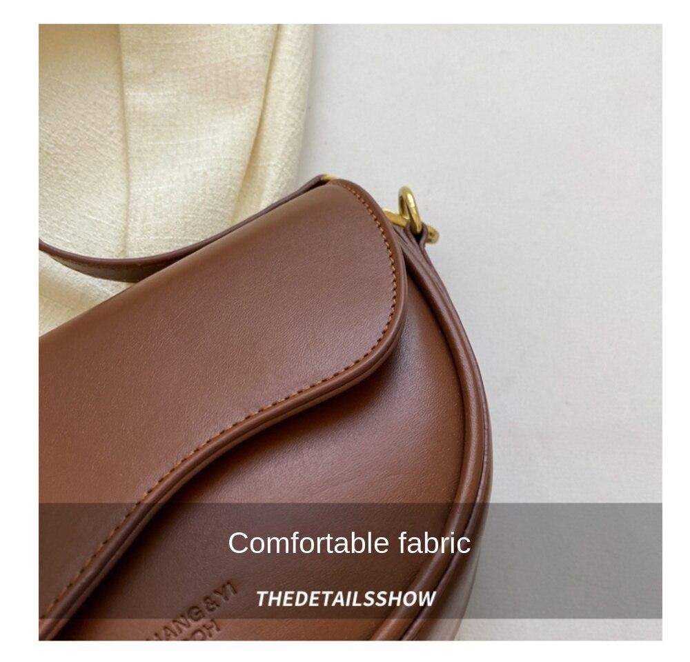 Women's PU Retro Luxury Solid Color Small Shoulder Bag Fashion Simple Underarm Handbag for Femele Travel Crossbody