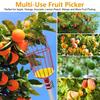 Multifunctional Fruit Picker Multi Section Fruit Picking Pole with Basket Adjustable Length Stainless Steel Handle Fruit Picking Tool for Avocado
