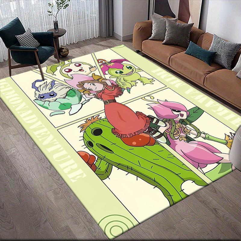 Digimon Partner Group Area Rug, Digimon Fan Soft Carpet, Great Gift.chl 60x90cm