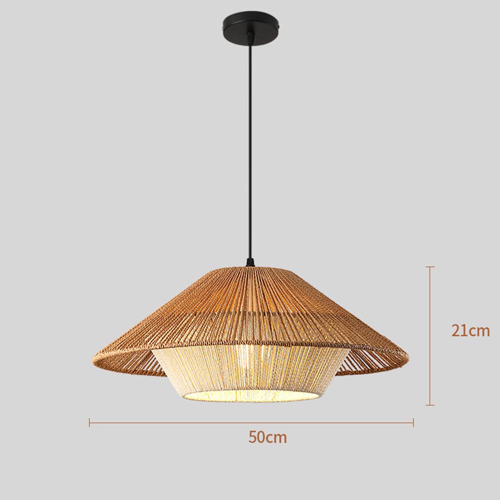 

JOYINLED Boho Rattan Pendant Light 50CM Paper Rope LED Chandelier E27 Woven Hanging Lamp for Bedroom Kitchen Island Living Room Cool White Bulb