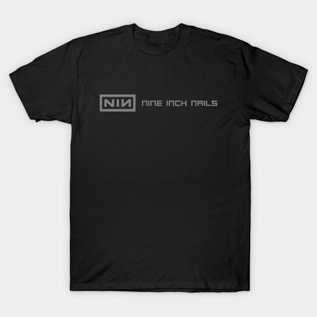

Men Black Print T-shirt Nine Inch Nails No-Cut Transfer Paper Print Cotton Tshirt S чорний