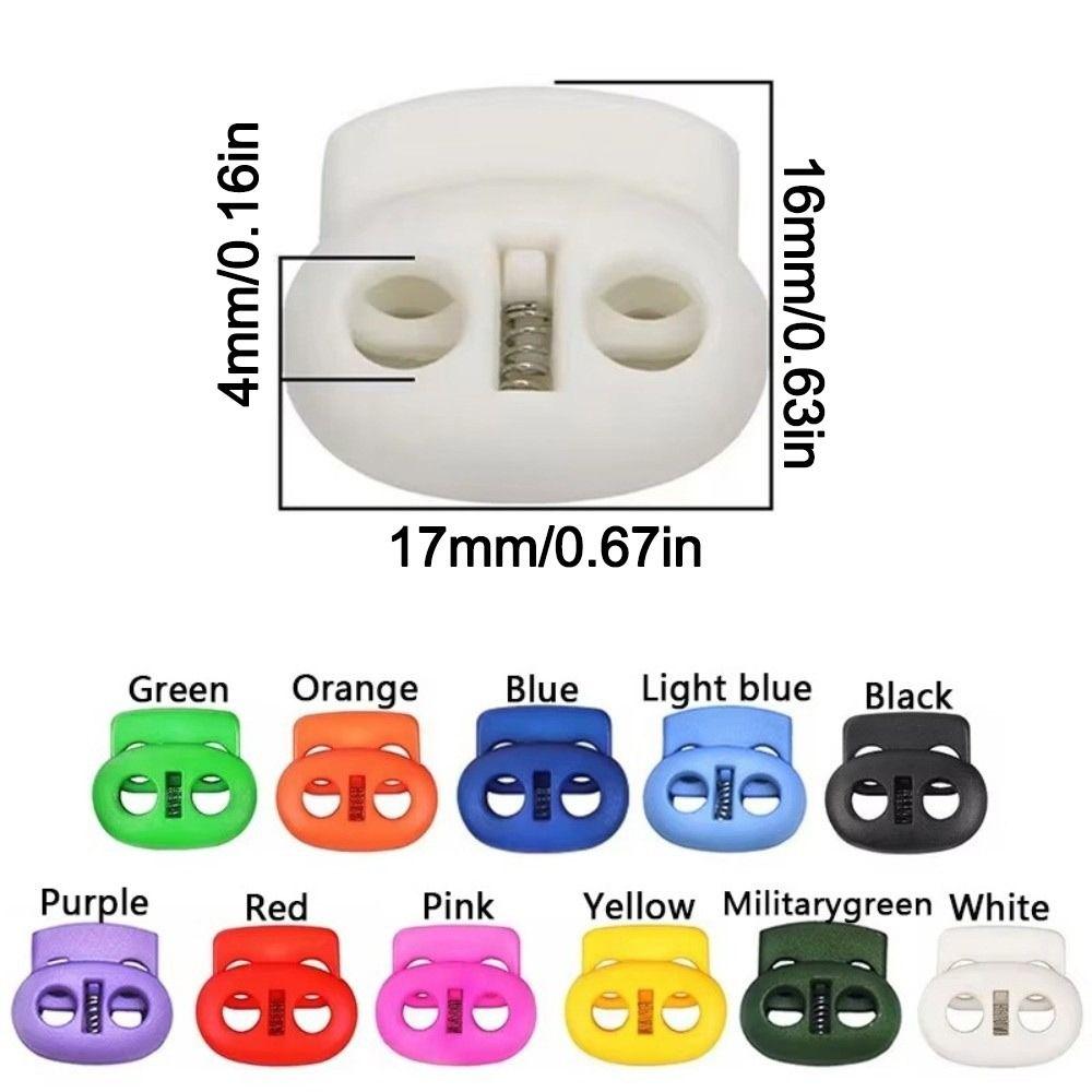 10Pcs Two Hole Cord Lock Spring Mechanism Clip Plastic Stopper Adjustable Shoelace Accessorie For Sportswear/Shoes/Elastic Band