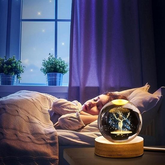 

Олень 3D Crystal Ball Night Glass Ball Night LED Lamp with Woodern Base, Decorations Gifts for Men, Women, Kids, Хлопчики, Teens