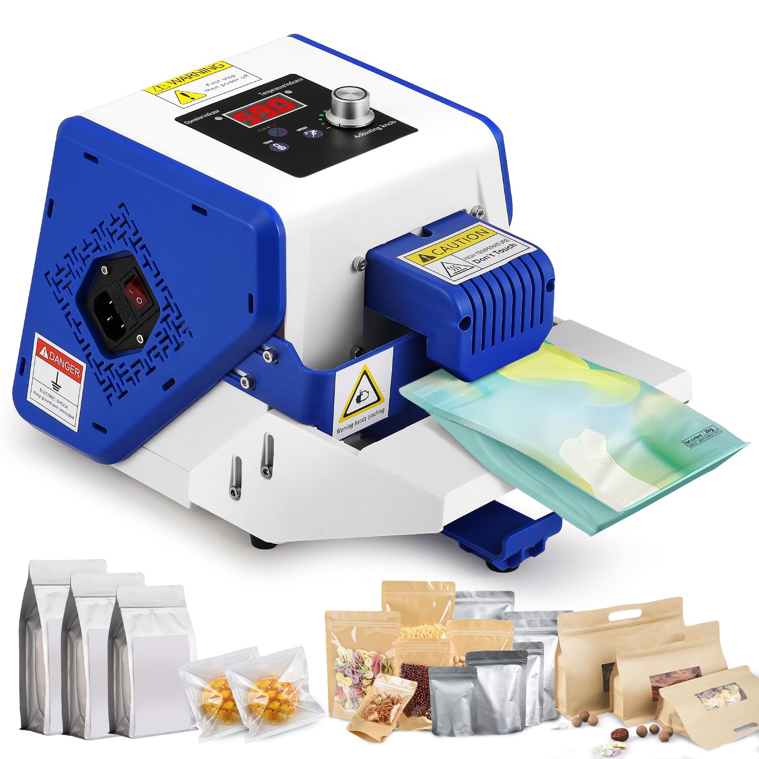 

Frifreego Sealer Commercial Tabletop Sealer Digital Display Compact Roller Sealing Machine Compatible with Bags of Different Thickness Easy Operation