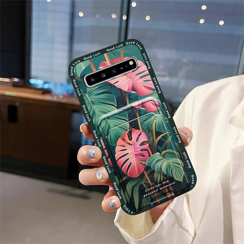 Shockproof Silicone Phone Case For Samsung Galaxy S10 5G/SM-G977N Soft Case Cover Cute Anti-knock Card Slot Back Cover