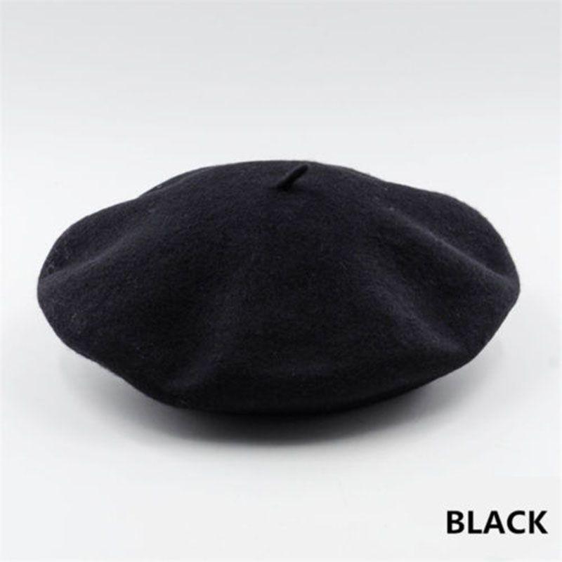 Stylish Women Solid Wool Beret French Artist Beanie Hat For Cozy Winter Days