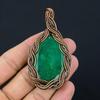 Im Labor hergestellter Smaragd-Edelstein, Kupferdraht, handgefertigter Anhänger, Schmuck, Geschenk für Sie