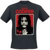 Alice Cooper Ritratto Horror Vintage T-shirt Stampa Schizzi di Sangue Maglietta Casual in Cotone Unisex Streetwear Gotico Top Nero
