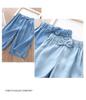 Girls' Summer Wide-Leg Ice Silk Denim Pants - Trendy and Versatile for Medium and Large Children