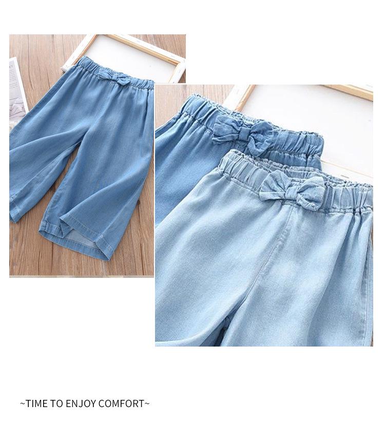 Sommer-Jeans mit weitem Bein für Mädchen - Trendig und vielseitig für mittlere und große Kinder