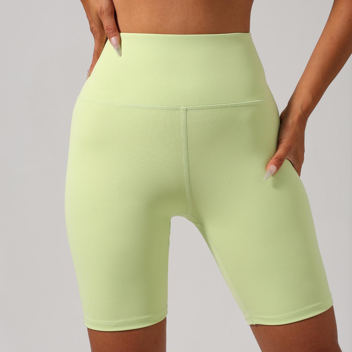 

Sports shorts [|] High waist nude with pockets yoga shorts women s five-point pants S зелёный