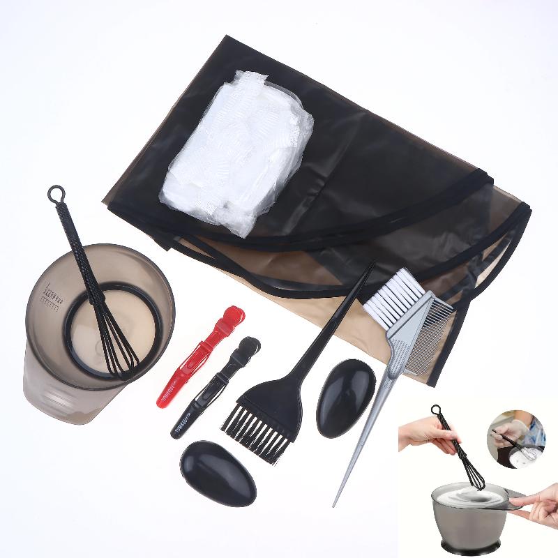 9Pcs/Set Hairdressing Brushes Bowl Comb Clips Salon Hair Color Dye Tint Tool Set Hair Coloring Bleaching Dye Diy Tools