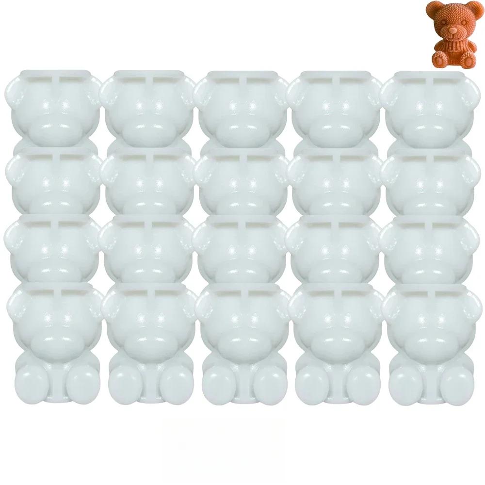 Bärenförmige 3D Eiswürfelform Silikon Schokoladenkuchenform Creme DIY Backwerkzeug für Cocktail Whiskey Dessertdeko Wiederverwendbares Set